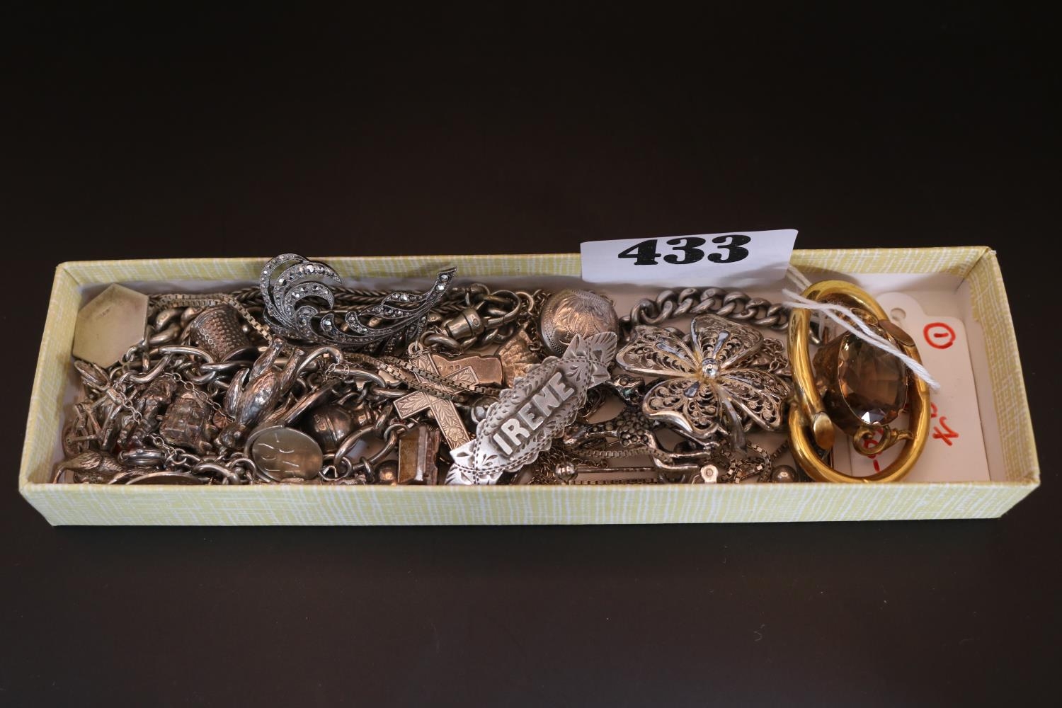 Collection of assorted Silver jewellery and a Large Citrine set Brooch