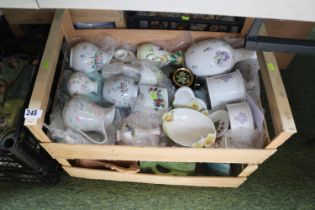 2 Trays of assorted Ceramics to include Graff, Royal Worcester