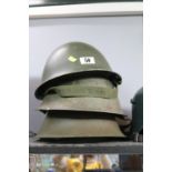 Collection of 3 Military Helmets