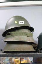 Collection of 3 Military Helmets