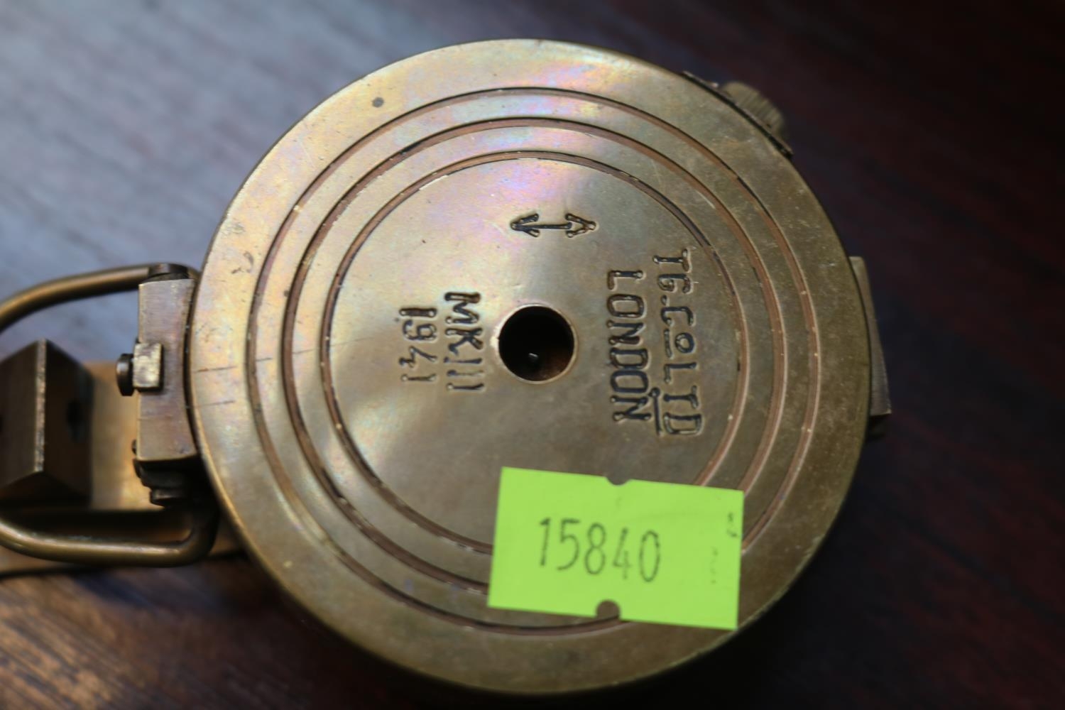 T G Co Ltd of Lodnon Mk III 1941 Brass Field Compass - Bild 2 aus 2