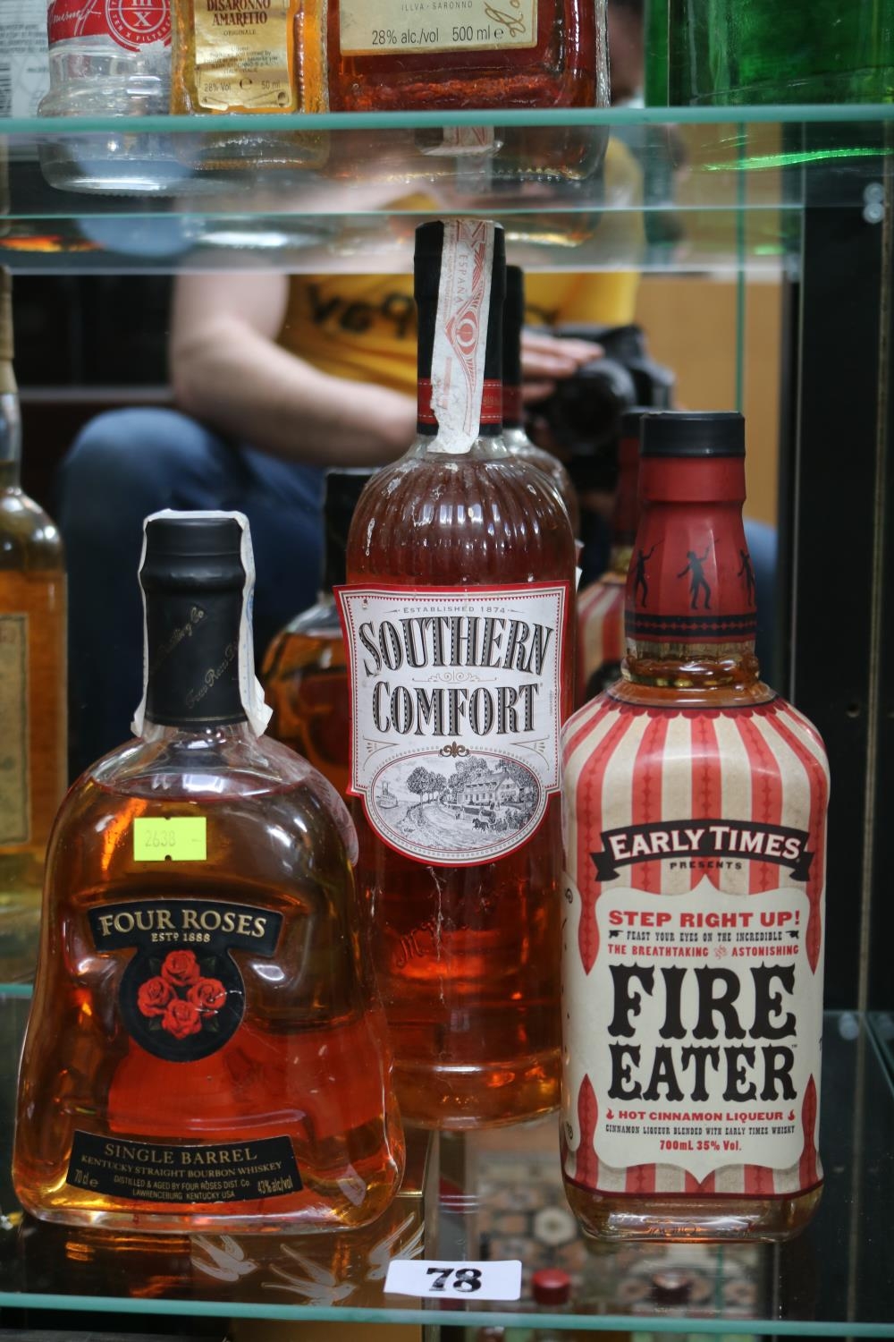 Four Roses Single Barrel 70cl, Bottle of Southern Comfort and a Bottle of Fire Eater Cinnamon