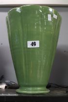 C H Brannam Pottery Flared vase of Green ground