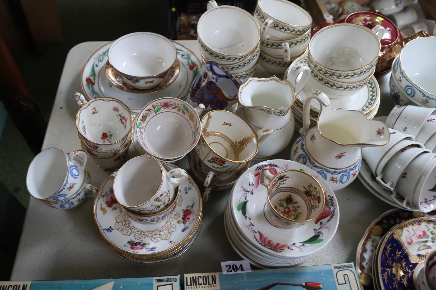 Extensive collection of English Tea cups and saucers Teapots, Spode, H & R Daniel, New hall etc - Image 2 of 9