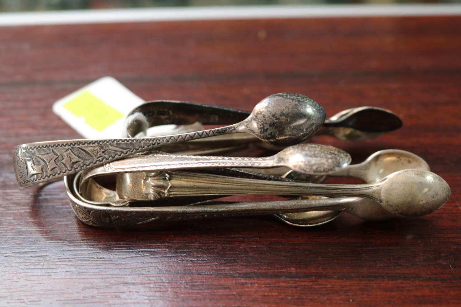 Collection of Six Silver Sugar Tongs 85g total weight