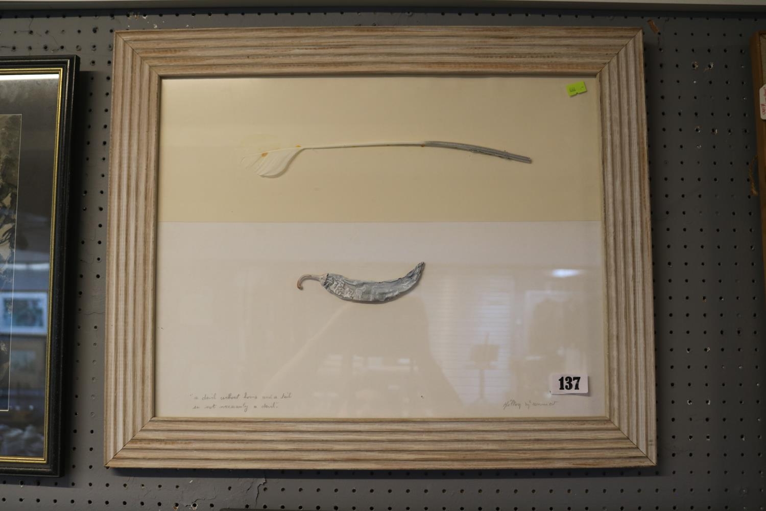Hilton Mc Connico Framed Watercolour signed to bottom right depicting a Feather and Jalapeno