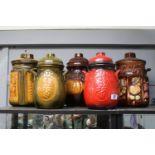 Collection of 5 Rumtopf Jars West German