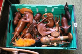 Collection of 1970s Teak figures to include African