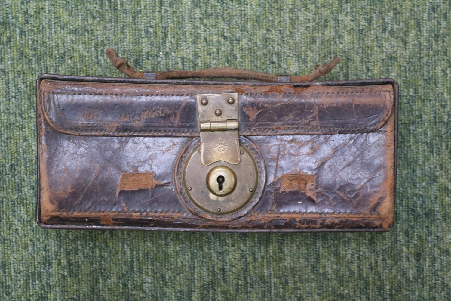 Leather WW1 Dispatch riders case with brass fittings