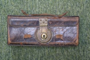 Leather WW1 Dispatch riders case with brass fittings