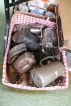 2 Boxes of assorted Silver plated Tableware to include Teapots, Dishes etc