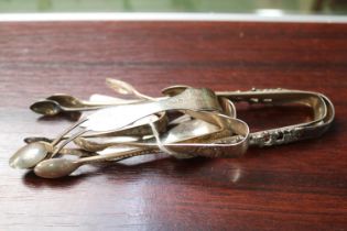 Collection of Edwardian and Later Six Silver Sugar Tongs 120g total weight