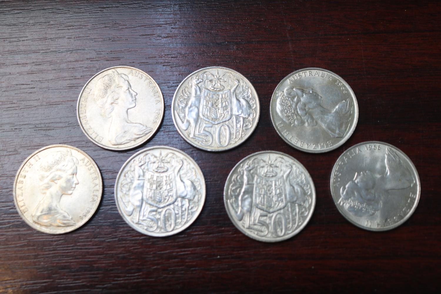Collection of 1966 Elizabeth II Australia 50 Cents (7)