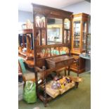 Large Oak Edwardian Hall stand with Barley twist supports