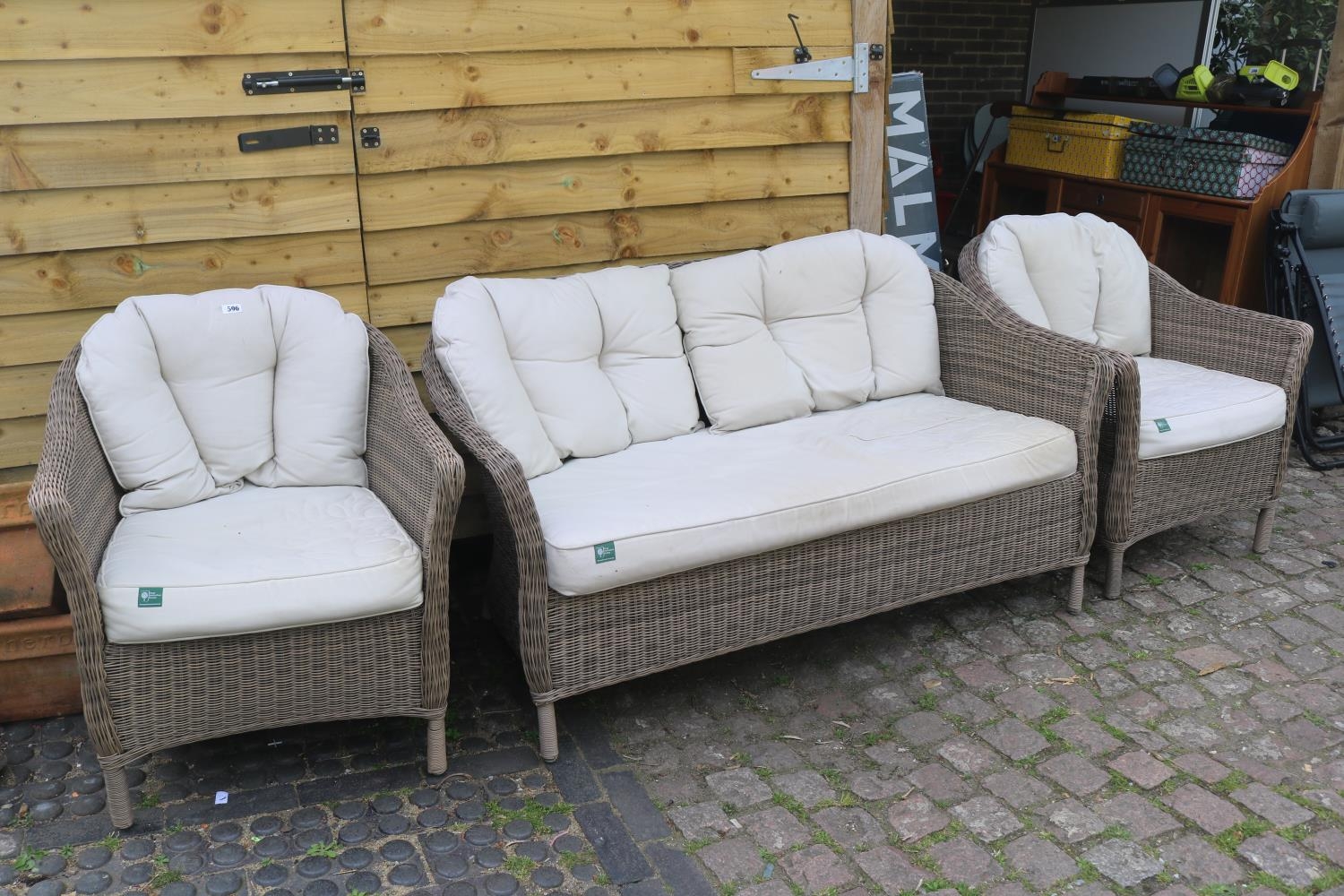 Good Quality Kettler 3 Piece Garden Sofa Suite with cushions
