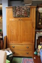 Modern Pine Wardrobe with 2 drawers to base