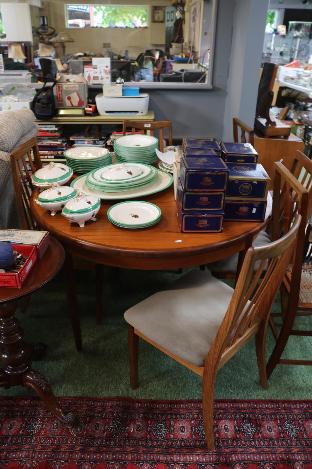 Nathan Mid Century Dining table and a set of 4 Upholstered Chairs