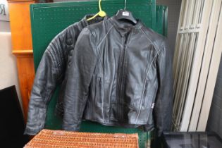 2 Vintage Leather Jackets and assorted Work and other boots