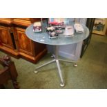 Modern Norman Foster style glass topped Metal framed table