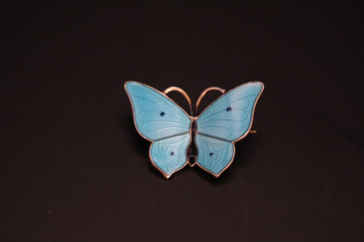 Marius hammer / Aksel Holmsen Norwegian Sterling Silver Enamelled Butterfly Brooch. 3.8g total