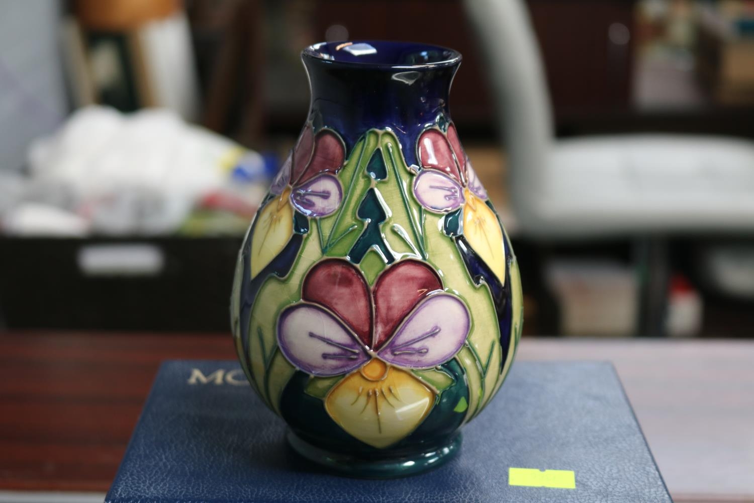 Moorcroft 1994 Special Edition 'Heartese' Vase painted by J Moorcroft 14/07/94 Boxed 13cm in Height
