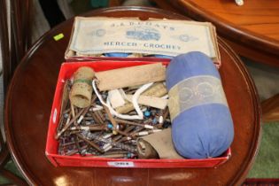 Collection of assorted Lace makers bobbins and related items
