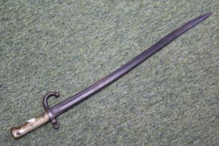 19thC Chassepot Sword Bayonet with Brass Handle. 70cm in Length