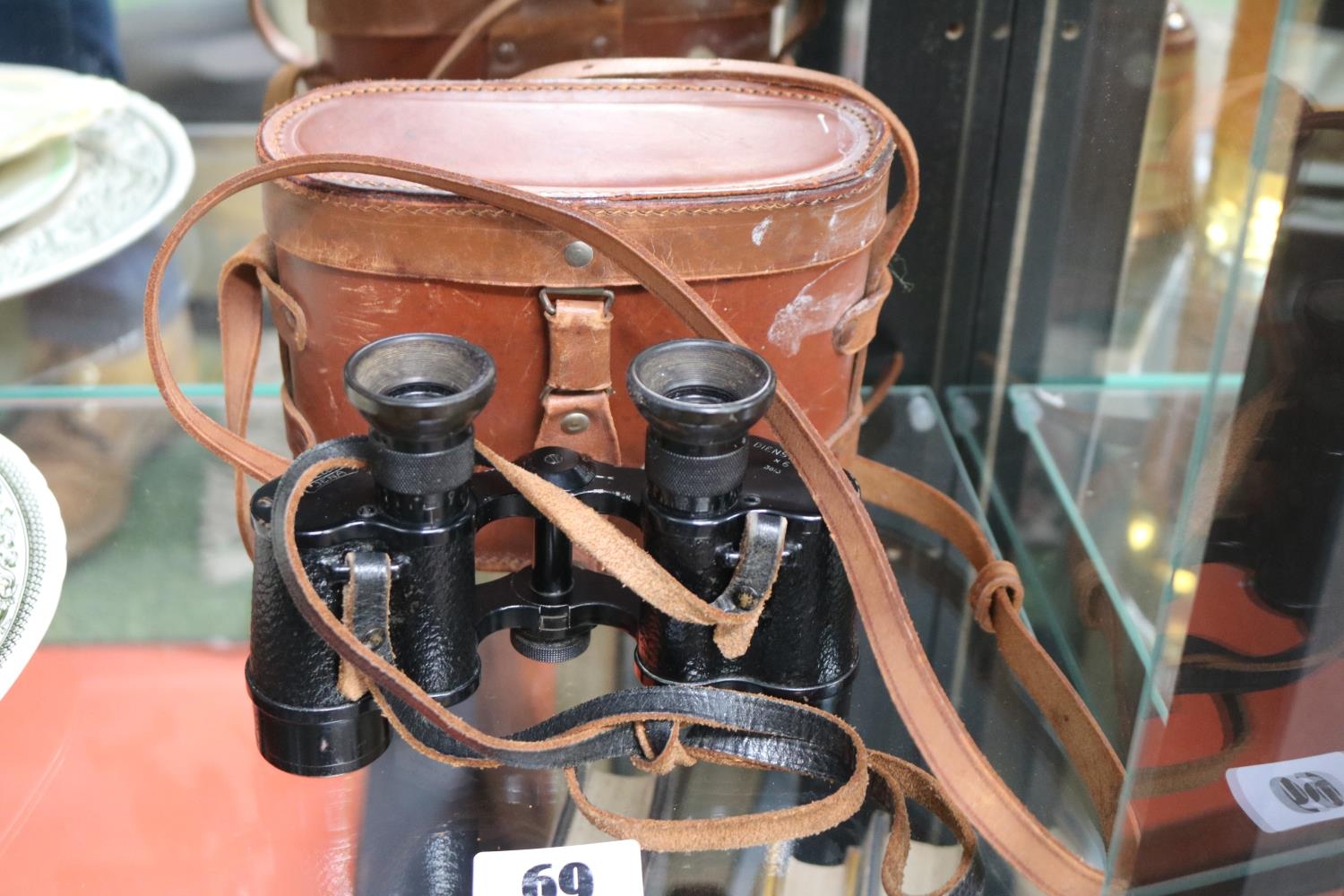 Pair of Cased Carl Zeiss Jena Diensglass Binoculars