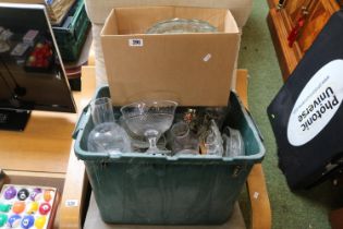 2 Boxes of assorted 19thC and later glassware to include Bowls, Jugs etc
