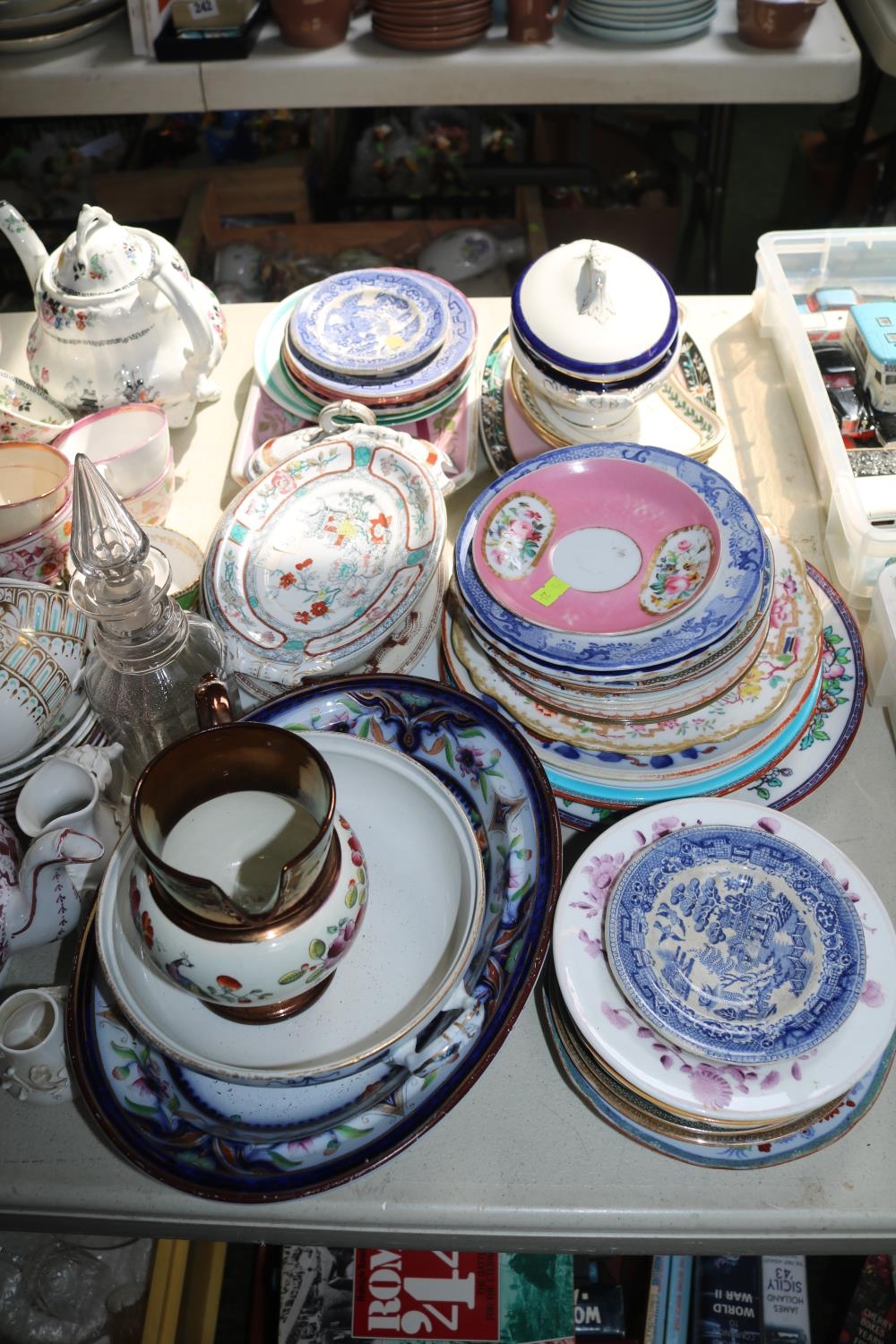 Extensive collection of English Tea cups and saucers Teapots, Spode, H & R Daniel, New hall etc - Image 9 of 9