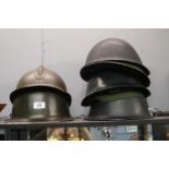 Collection of assorted Belgian and other Military Helmets some with liners (6)
