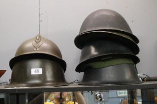 Collection of assorted Belgian and other Military Helmets some with liners (6)