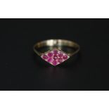 9ct Gold Ruby Set Ladies ring Size N 1.48g total weight