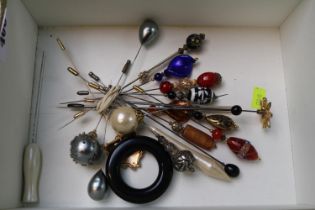 Collection of assorted 1950s and later Hatpins to include Murano Glass