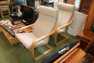 Pair of Ikea Upholstered Elbow chairs