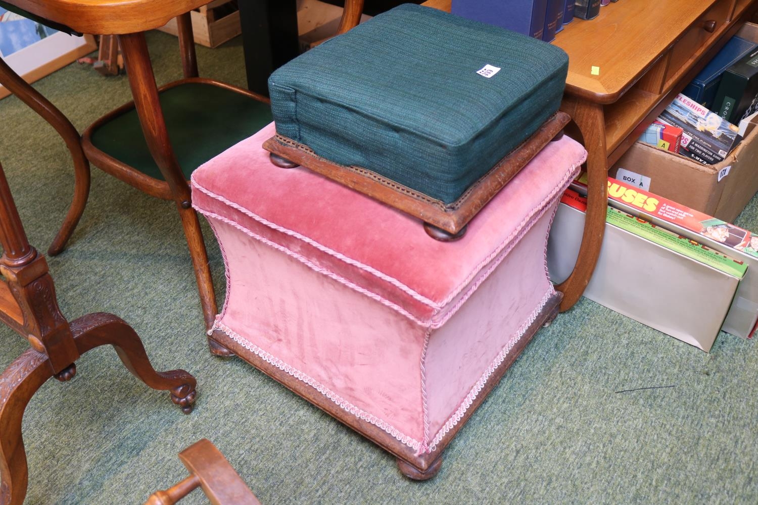 2 Upholstered Footstools