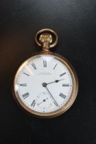 A W W co Waltham of Mass Gold plated Traveller pocket watch