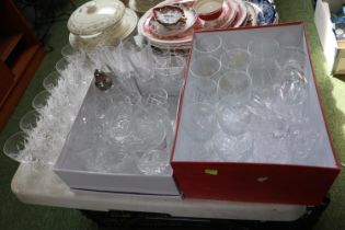 Large collection of assorted Cut Crystal and Drinking glasses