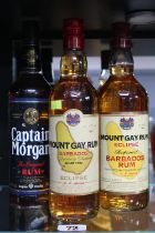 2 Bottles of Mount Gay Rum and a Bottle of Captain Morgans Rum