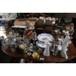 Collection of assorted Silverplated tableware, ceramic's and glassware