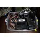 Collection of assorted cameras and bygones inc. Nikon, Ricoh etc