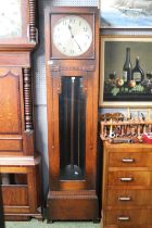 Oak 1920s Longcase clock with numeral dial