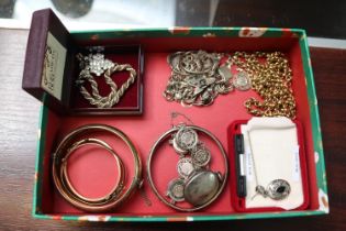 Collection of assorted Jewellery to include Silver Bracelets, Gold Plated Bangles etc