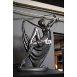 Art Deco Style Sculpture of a nude draped in curtain on oval base