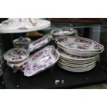 19thC Ridgeway Chinoiserie Dessert Service comprising of Tureen, 2 Open servers and a collection