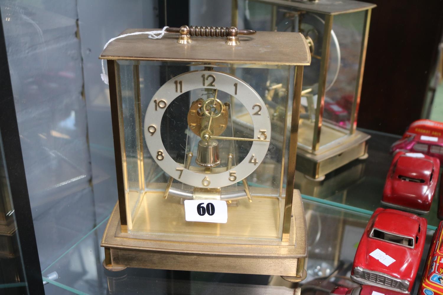 Kieninger & Obergfell Electric clock with numeral face and brass case - Image 2 of 2