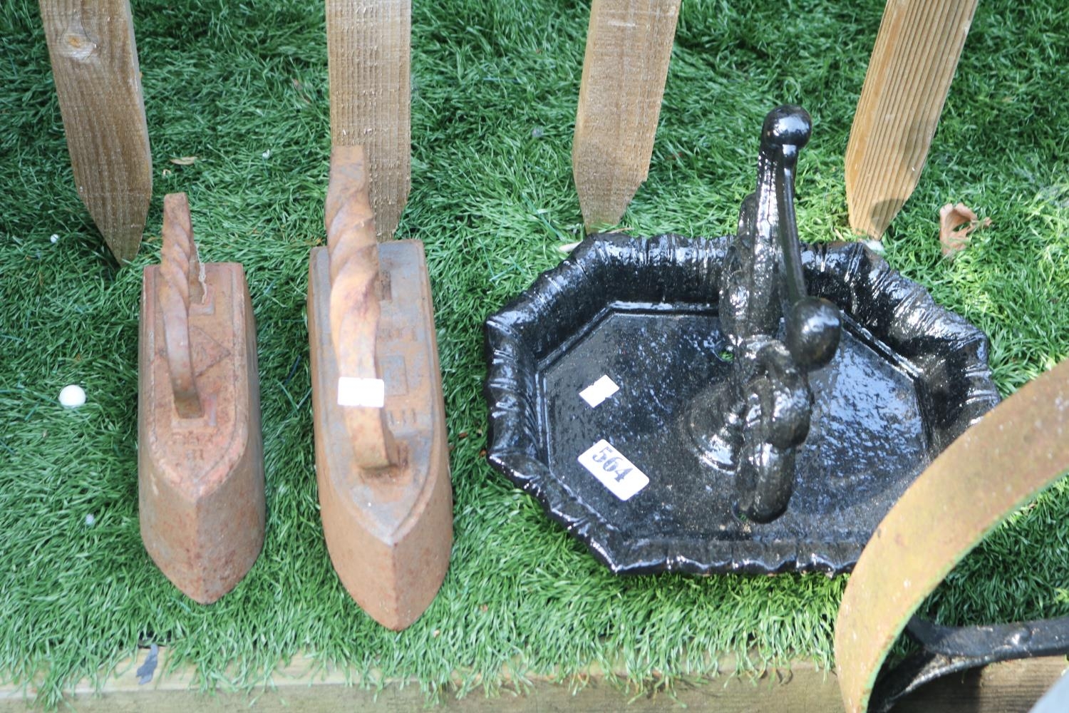 Victorian Cast Iron Boot scrape and 2 Cast Irons