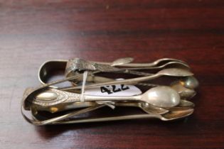 Collection of Edwardian and Later Six Silver Sugar Tongs 140g total weight