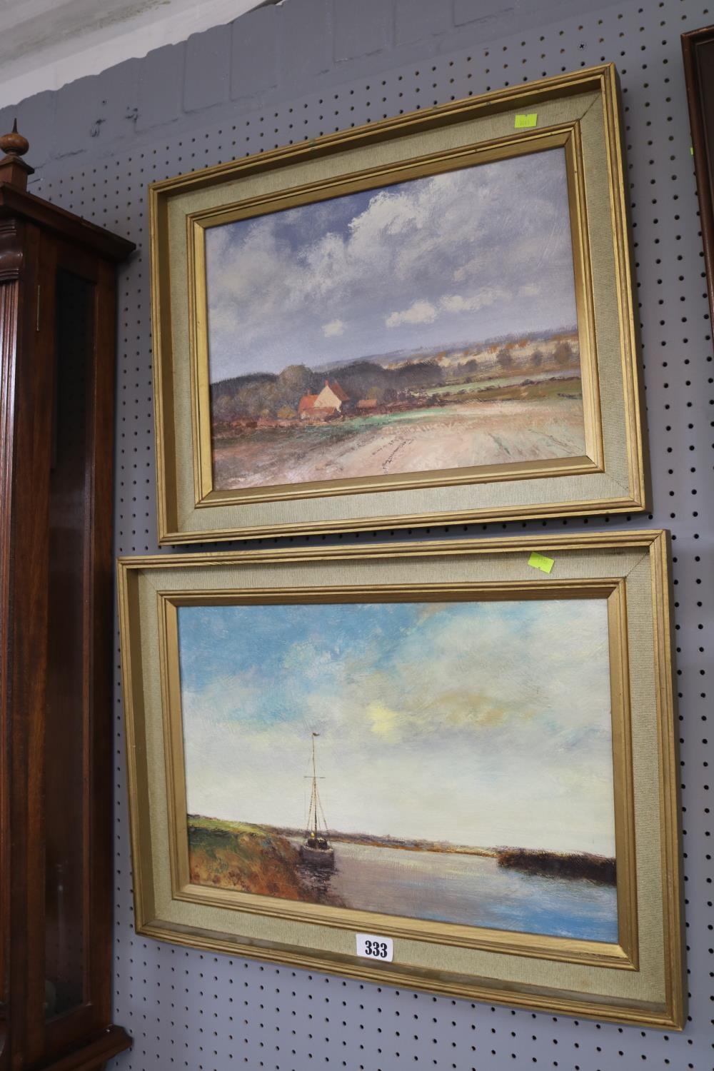 Pair of Framed Impressionist Oil on boards depicting East Anglian Scenes in the style of John Rhoda