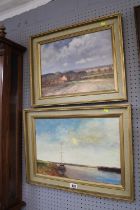 Pair of Framed Impressionist Oil on boards depicting East Anglian Scenes in the style of John Rhoda